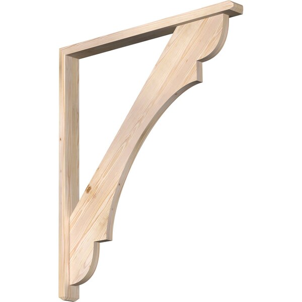 Ekena Millwork Olympic Craftsman Smooth Bracket w/ Offset Brace, Douglas Fir, 3 1/2"W x 38"D x 44"H BKT0402X38X44OLY04SDF - main